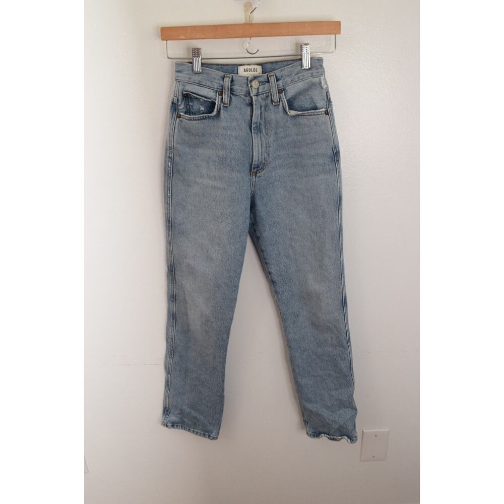 AGOLDE Pinch Waist High Rise Kick Jeans Womens 23 Blue Slim Denim READ